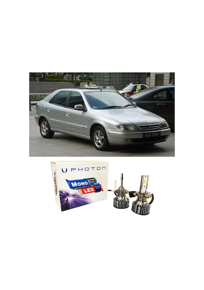 Citroen Xsara Led Xenon Uzun + Kısa Far Ampulü H4 Mono Yeni Seri Beyaz
