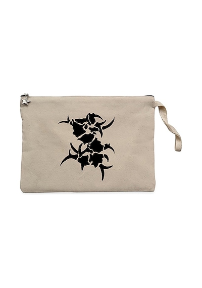 Sepultura Logo Krem Clutch Astarlı Cüzdan / El Çantası Krem