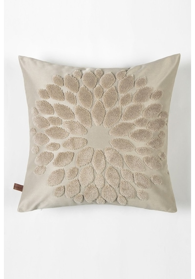 Bohem Özel Tasarım Punch Panç Desen Kare Dekoratif Kırlent Kılıfı 43x43 cm Flower Natural