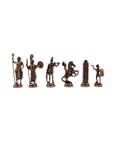 Gifthome Metal Satranç Takımı/seti Battal,yunan,antik, Kat.sedef Desenli Satranç Tahtası