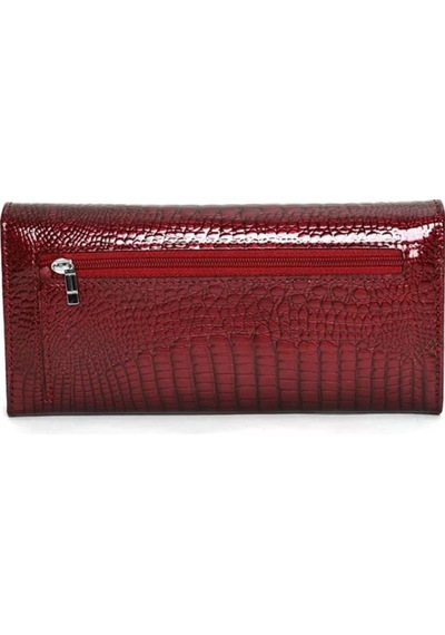 6Renk Bayan Hakiki Deri Cüzdan Kırmızı 19 Cm X 10 Cm Kırmızı