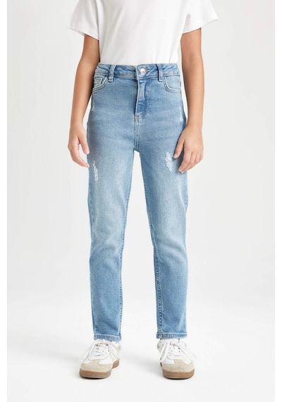 Defacto Kız Çocuk Skinny Fit Yırtık Detaylı Dar Paça Cepli Jean Pantolon C9483A824AUNM28 Mavi Defacto Kız Çocuk Skinny Fit Yırtık Detaylı Dar Paça Cepli Jean Pantolon C9483A824AUNM28 Mavi