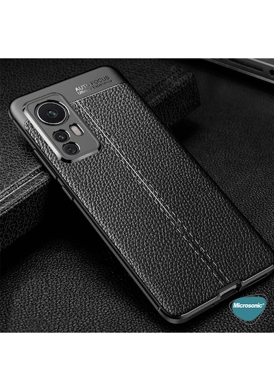 Microsonic Xiaomi Mi 12 Kılıf Deri Dokulu Silikon