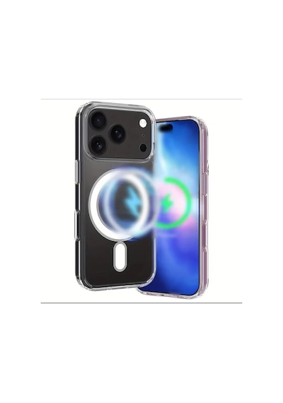 Teknomoda Apple Uyumlu iPhone 17 Pro Max Kılıf Magsafe Wireless Kablosuz Şarj Manyetik Şeffaf Silikon Kapak Şeffaf