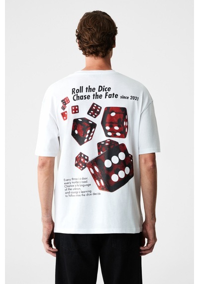 Grımelange Dados Erkek Göğüs Ve Sırt Baskılı %100 Organik Pamuklu Bisiklet Yakalı Beyaz T-shirt Beyaz Grımelange Dados Erkek Göğüs Ve Sırt Baskılı %100 Organik Pamuklu Bisiklet Yakalı Beyaz T-shirt Beyaz