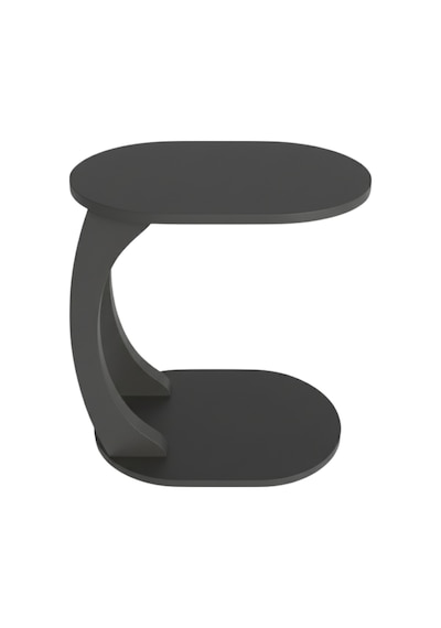 Oval Antrasit Gri C Sehpa Modern,dayanıklı Hareketli Tekerlekli Yan Sehpa Salon, Ofis, Yatak Odası Antrasit