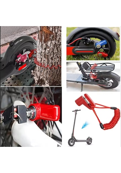 Motorsiklet Scooter Bisiklet Tekerlek Elektrikli Araç Disk Kilidi Güvenlik Kiliti Çok Renkli