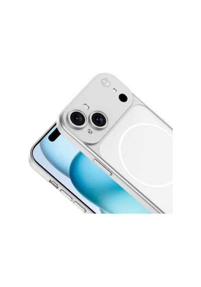 Apple Uyumlu iPhone 15 Kılıf M-safe Şarj Özellikli Kamera Korumalı Kapak Spark Turuncu
