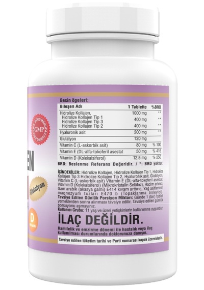 Ncs 180 Tablet Hidrolize Collagen Tip 1-2-3 Glutatyon Vitamin C