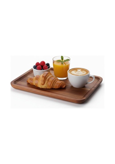 Akasya Ahşap Servis Tepsisi Ve Sunumluk 30x20 Cm Doğal Akasya Ağacı Kahvaltı, Peynir, Şarküteri Ve İkram Tab Genel