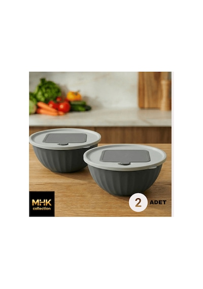 2'li Set Antrasit Hazneli Kapaklı Rende 2.5 Lt Diğer