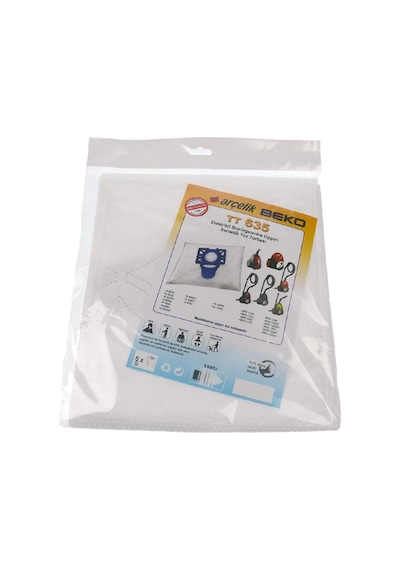 Magic Bags Arçelik İle Uyumlu S 6255 C Bez Toz Torbası 20 Adet beyaz