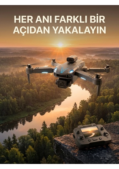 Ekranlı Kumandalı Çift Kameralı Drone İle Havadan Çekim Belirtilmemiş