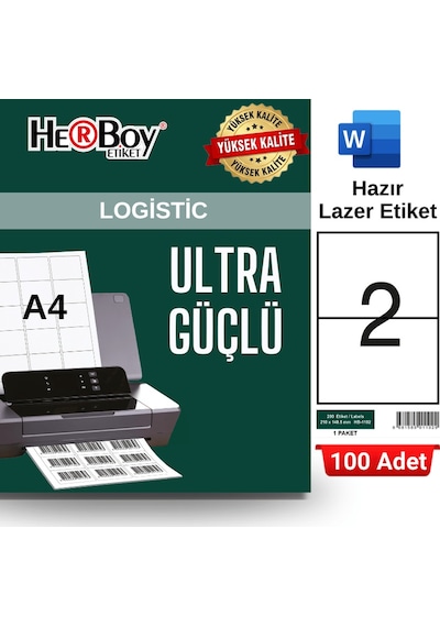 Herboy Hb-1102 210 X 148,5 Mm A4 Laser Etiket 100 Adet