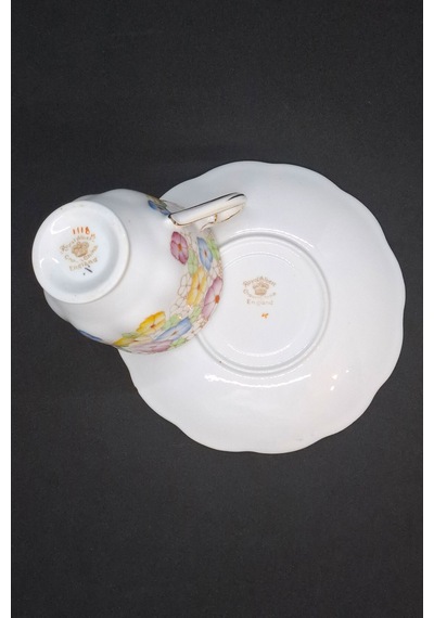 Crown China Nadir Seri Porselen Antika Kahve Fincanı Ve Tabağı 120 Ml Sarı