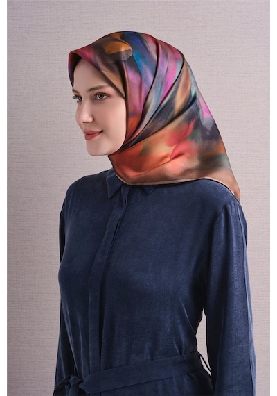 Armine Twill İpek Eşarp Çok Renkli
