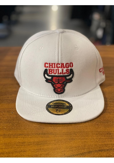 Hamze Chicago Bulls Nba Nakış Hip Hop Snapback Rapper Şapka Cap Beyaz