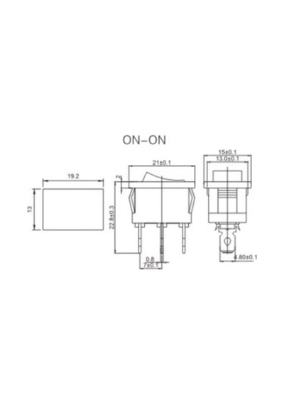 Ic-121 Mini Işıksız Anahtar On-off 3p Siyah