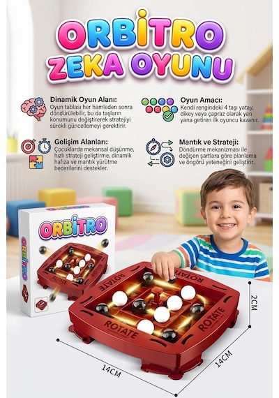 Orbitro Dönerli Zeka Oyunu - Çocuklar İçin Mekansal Düşünme ve Hızlı Strateji Geliştirme Oyun Seti