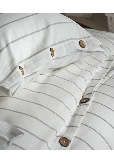 Cotton Collection Tek Kişilik Çizgili Nevresim Seti Rayuna Renkli