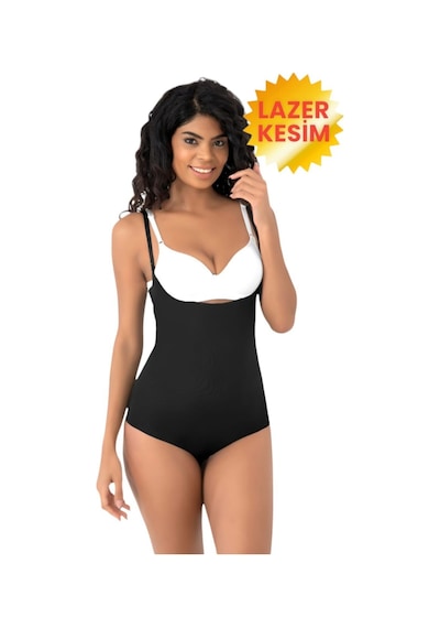 Uniquetrenders Kadın Lazer Kesim Ve Toparlayıcı Göğüs Altı Askılı Body Korse 3'lü Set Siyah