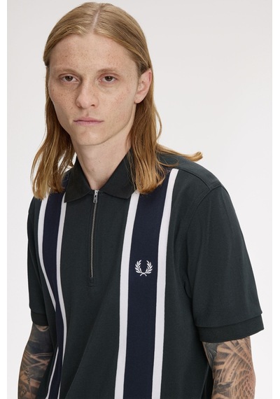 Fred Perry M2420-q20 Tramline Erkek Polo Tişört Koyu Yeşil