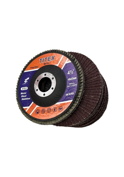 Titex 115mm Flap Zımpara 80 Kum 10 Adet