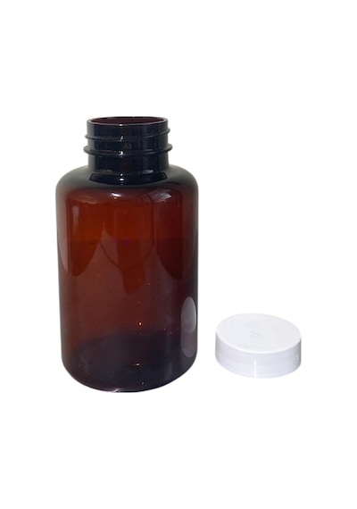 250ml Kahverengi Tablet Şişesi Beyaz Kapak, 48 Adet, Tablet Şişesi, Ecza Şişesi, Kozmetik Şişe Kahverengi
