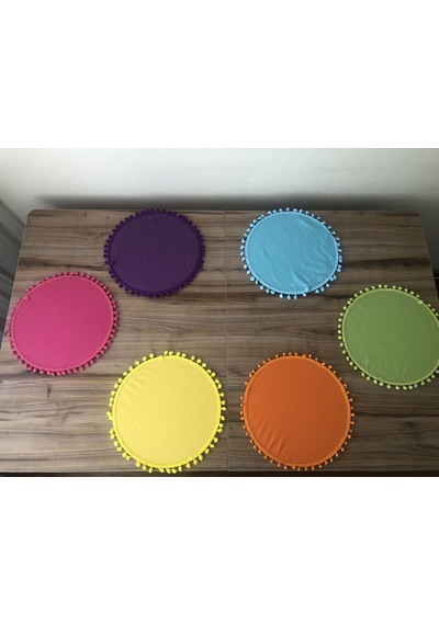 Karışık Renkli Ponponlu Supla 33 Cm Mdf Dahil 6adet Çok Renkli