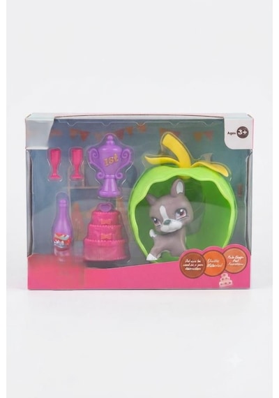 Petclub Sevimli Minişler Işıklı Elma Yuvalı Pet Shop Oyun Seti Kaleme Takılabilir Köpek Figürlü Ve Parti Aksesuarlı Çocuk Oyuncağı
