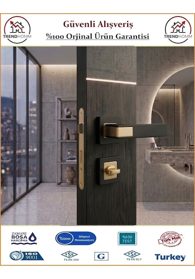 Sofuoğlu Asude Rozetli İç Kapı Kolu - Mat Siyah Albifirin - Wc Banyo