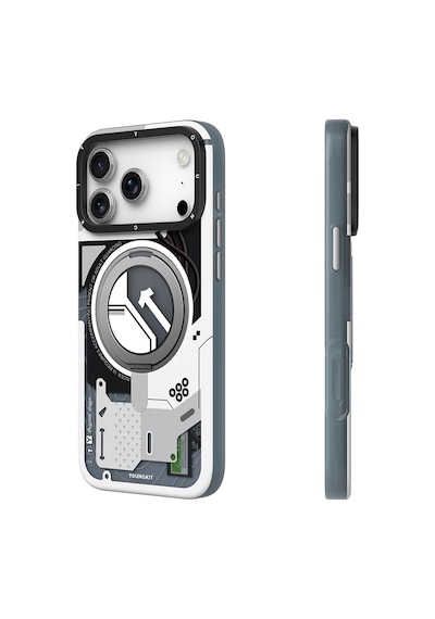 Apple Uyumlu iPhone 17 Pro Kılıf M-safe Şarj Özellikli Youngkit Starship Serisi Kapak Beyaz Beyaz