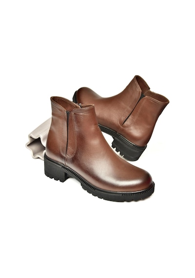 Fox Shoes J654011903 Kahverengi Hakiki Deri Kadın Bot Kahverengi