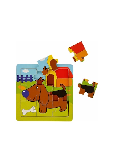 S00002907 Wooden Puzzle Anımals 9 Pcs 3 Ast