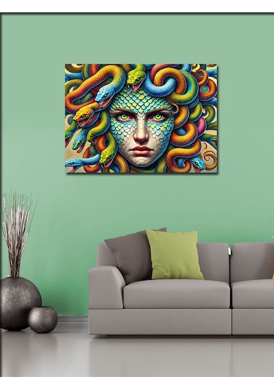 Kanvas Tablo Mitolojik Medusa Portresi