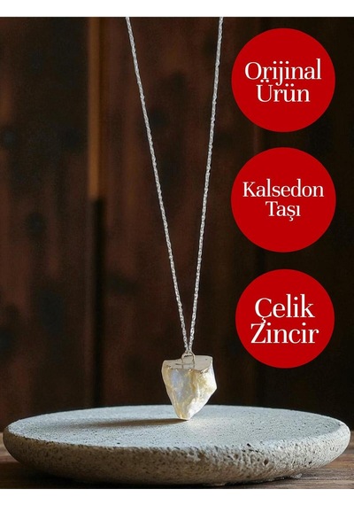7 Li Doğal Taş Kolye Ucu Seti + Çelik Zincir Kutu Ve Arındırma Tütsüsü Hediyeli, Orijinal Ürün Çok Renkli
