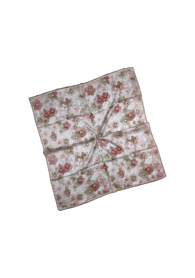 Mim Eşarp Mısırlı Eşarpları Silky Cocoon Trend Polyester Twill Sport Eşarp Krem - Gül Kurusu