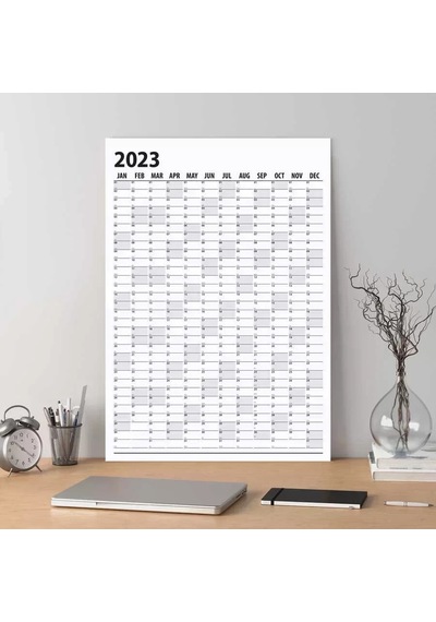 2027 Yıllık Planlayıcı Duvar Takvim Siyah Yearly Wall Planner