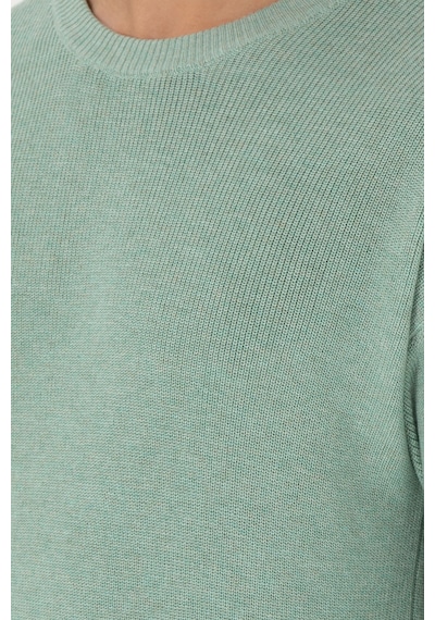 U.S. Polo Assn.  Erkek Regular Fit Bisiklet Yaka Yeşil Melanj Basic Kazak 50298267-VR115