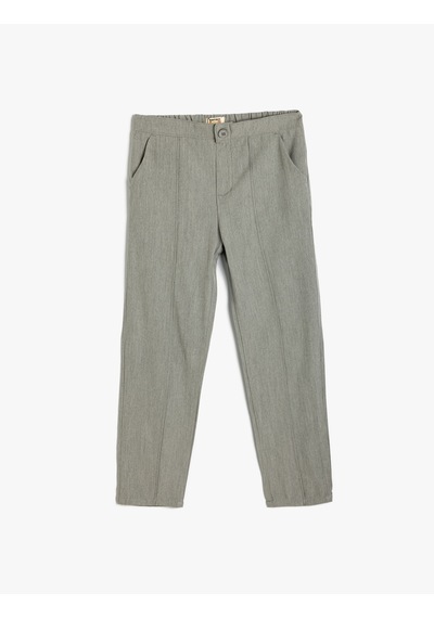 Koton Chino Okul Pantolonu Cep Detaylı Dar Kesim Gri 5wkb40018tw Gri