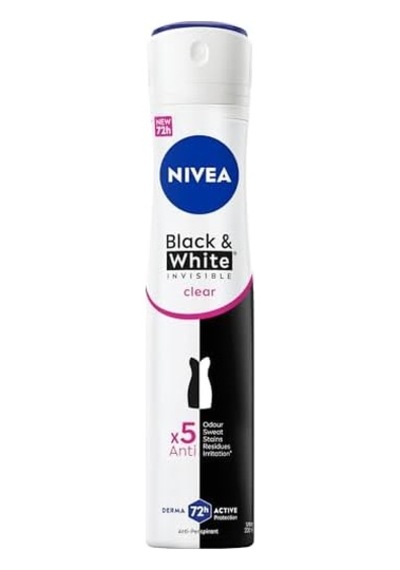 Kadın Sprey Deodorant & Invisible Clear 200 Ml, 72 Saat Anti-perspirant Koruma, Ekonomik Boy