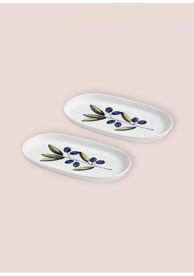 The Mia Olivos Oval Servis 2li 26 Cm Çok Renkli
