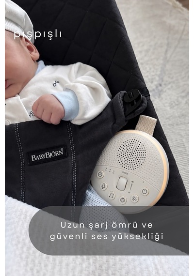 Breez Pro Ağlama Sensörlü Pışpışlı Beyaz Gürültü Cihazı 21 Sesli Anne Ses Kayıtlı Radyasyon Içermeyen Uyku Arkadaşı