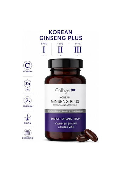 Collagen Forte Platinum Ginseng Plus Multivitamin & Mineraller Collagen Tip 1-2-3 30 Kapsül