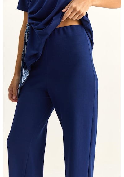 Shade Kadın Fularlı Bağlama Detaylı T-shirt Yüksek Bel Pantolon Alt-üst Takım 7630 60286041 - Lacivert
