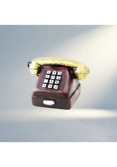 Vintage Dekoratif Telefon Biblo 9.5x9.5cm Reçine
