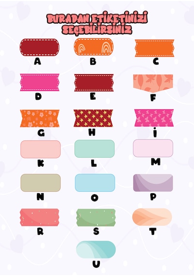 Okul Etiketi Kalem Defter Etiketi İsme Özel Etiket Set14