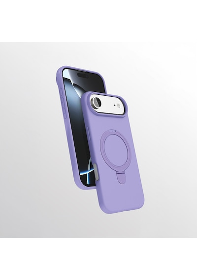 Apple Uyumlu iPhone 17 Air Kılıf M-safe Şarj Özellikli Standlı Zore Samara Kapak Lila