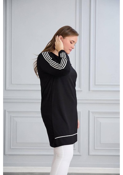 Esra Butik78 Kristal Kumaş Şerit Detaylı Tesettür Tunik 90 Cm Rahat Kalıp Günlük Şık Tunik Siyah Esra Butik78 Kristal Kumaş Şerit Detaylı Tesettür Tunik 90 Cm Rahat Kalıp Günlük Şık Tunik Siyah