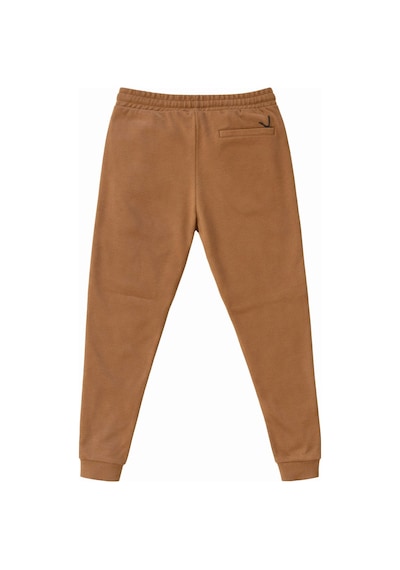 Plus Scorpion Erkek Slim Fit Eşofman Altı Pamuklu Kumaş, Fermuarlı Cepli, Rib Paça Camel